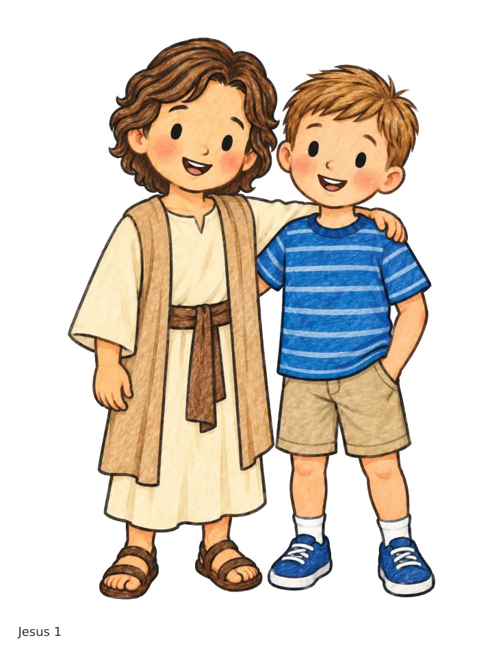 Sample page from Jesus Once Was a Little Child
