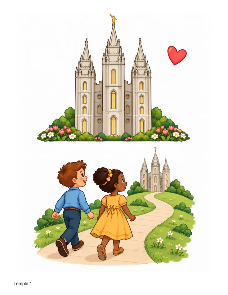 Sample page from I Love to See the Temple